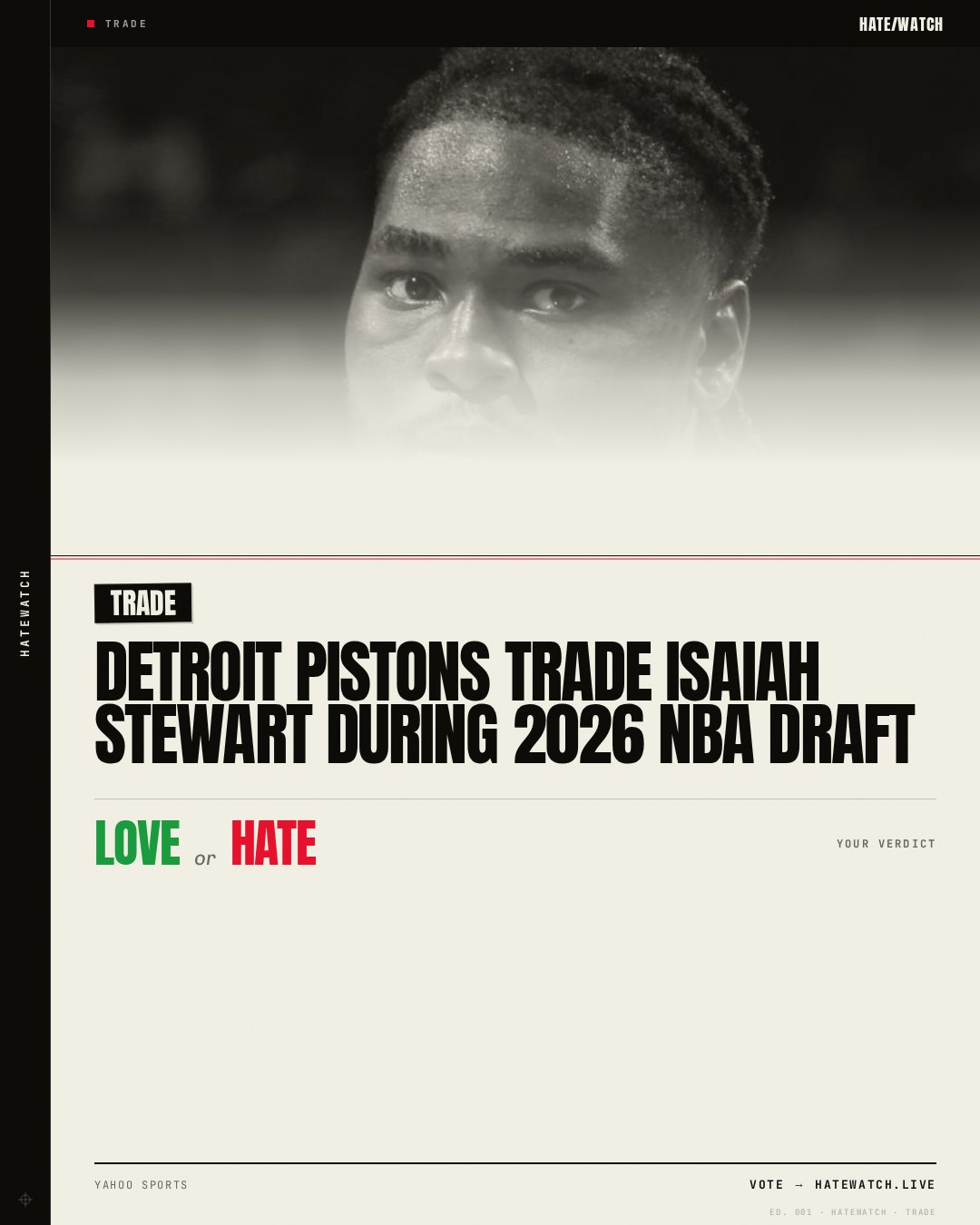 Detroit Pistons Trade Isaiah Stewart During 2026 NBA Draft