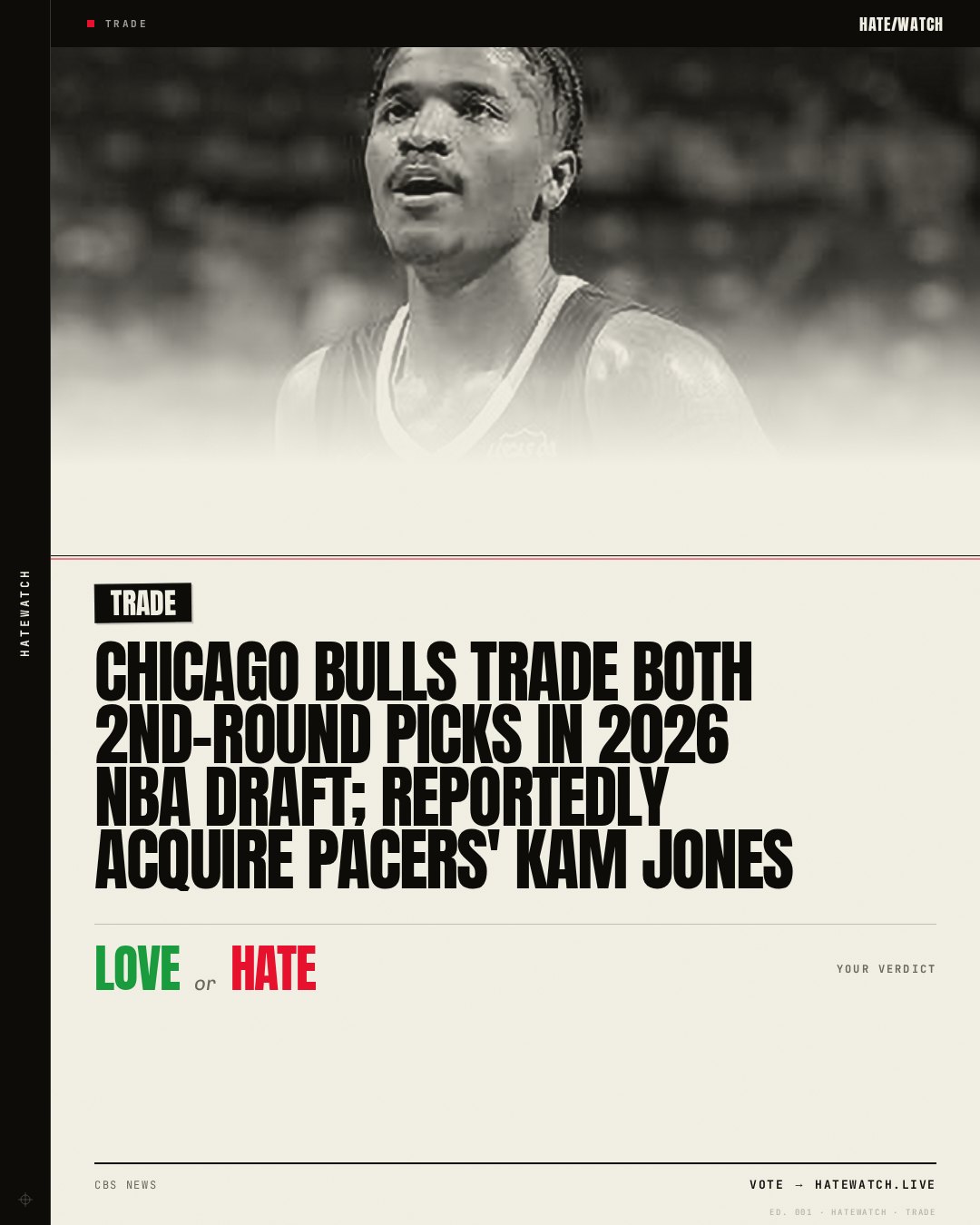 Chicago Bulls trade both 2nd-round picks in 2026 NBA Draft; reportedly acquire Pacers' Kam Jones