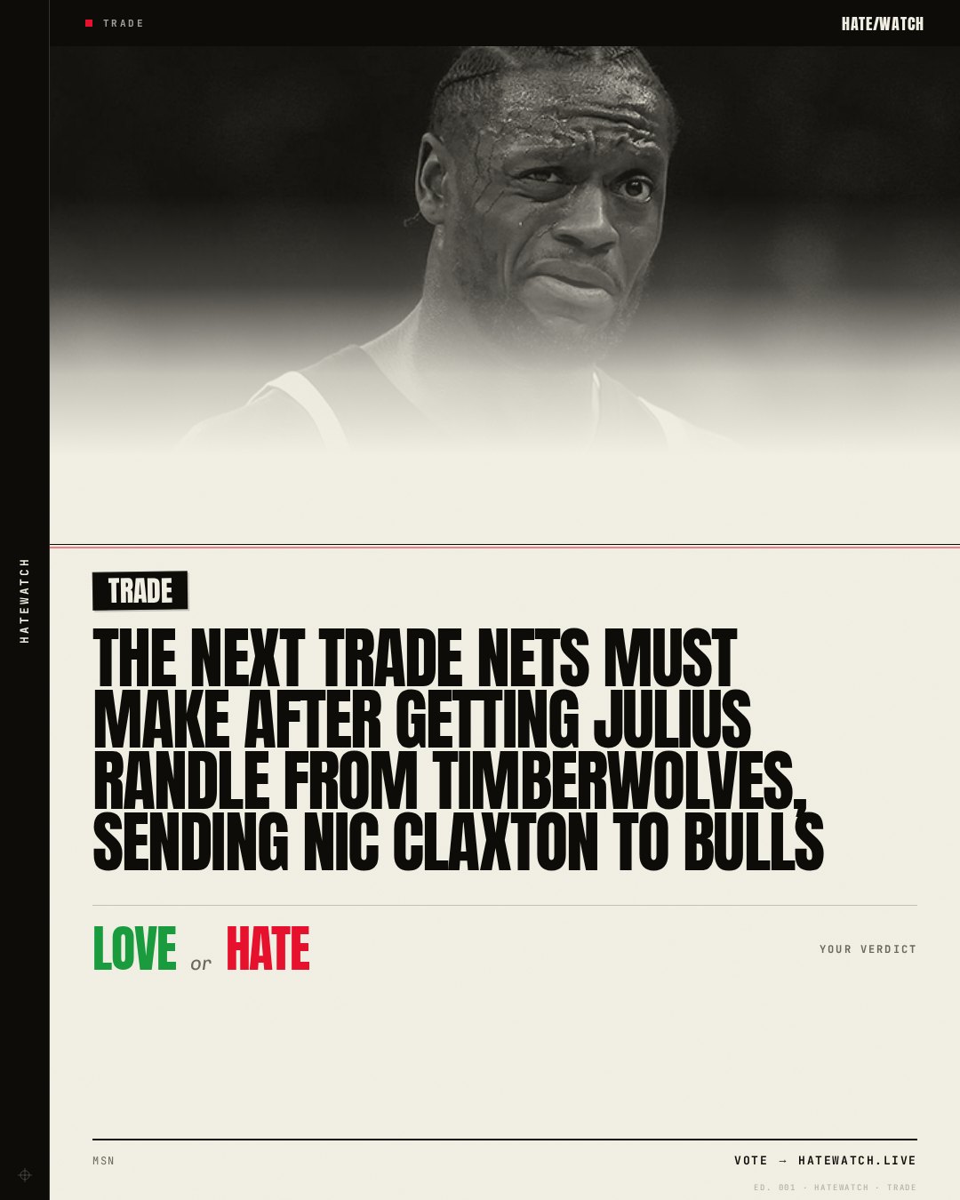 The next trade Nets must make after getting Julius Randle from Timberwolves, sending Nic Claxton to Bulls