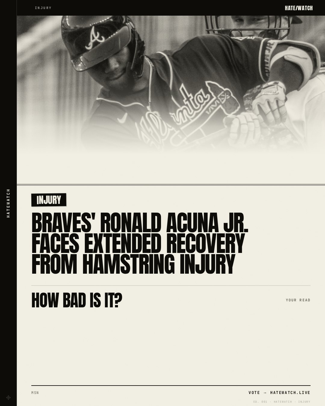 Braves' Ronald Acuña Jr. faces extended recovery from hamstring injury