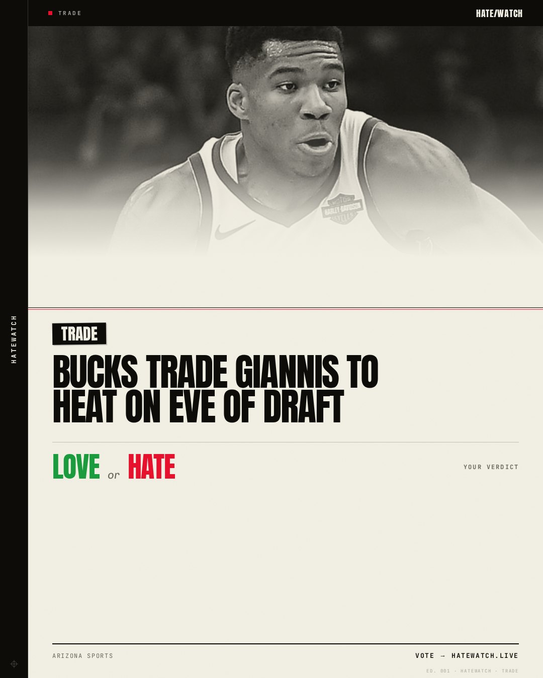 Bucks trade Giannis to Heat on eve of draft