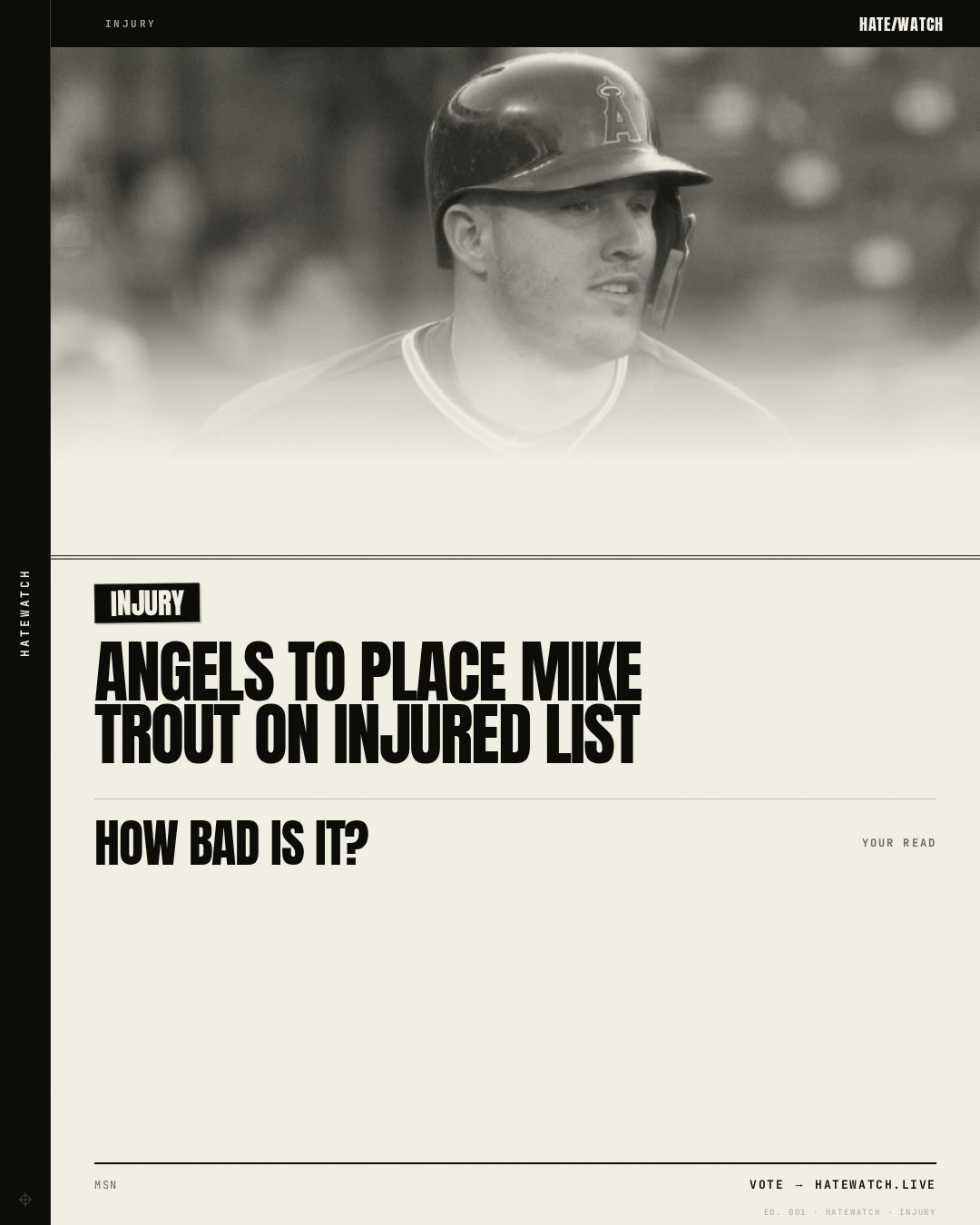 Angels to place Mike Trout on injured list