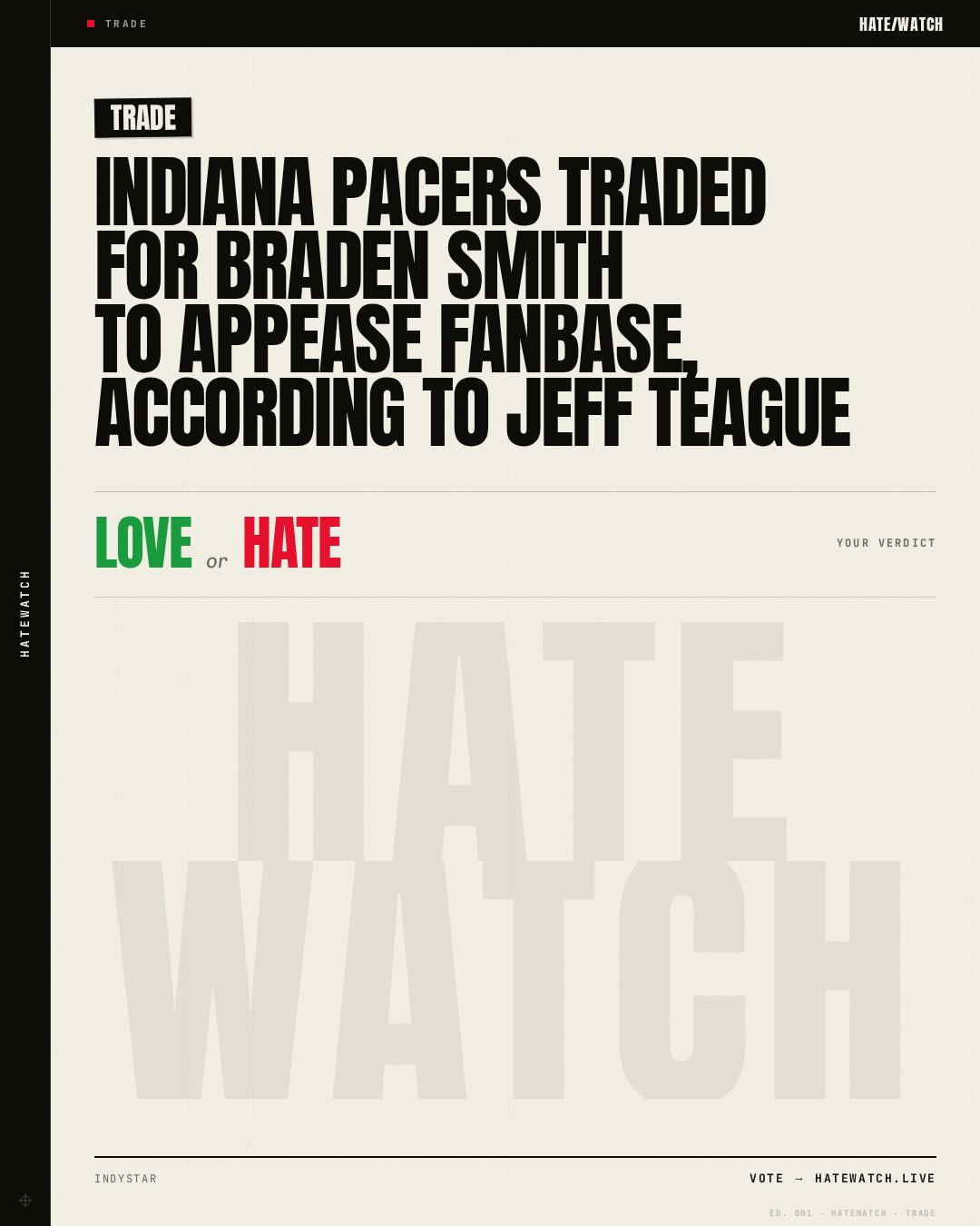 Indiana Pacers traded for Braden Smith to appease fanbase, according to Jeff Teague