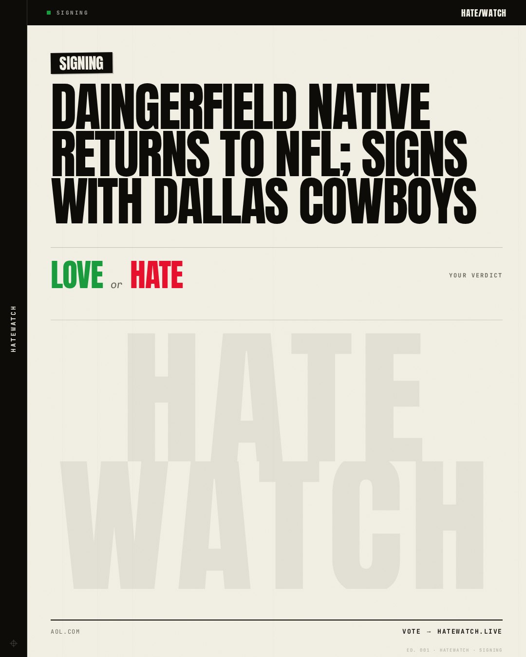 Daingerfield native returns to NFL; signs with Dallas Cowboys
