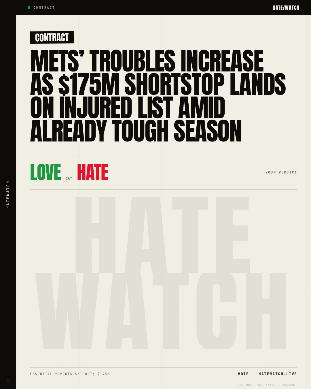 Mets’ Troubles Increase as $175M Shortstop Lands on Injured List Amid Already Tough Season