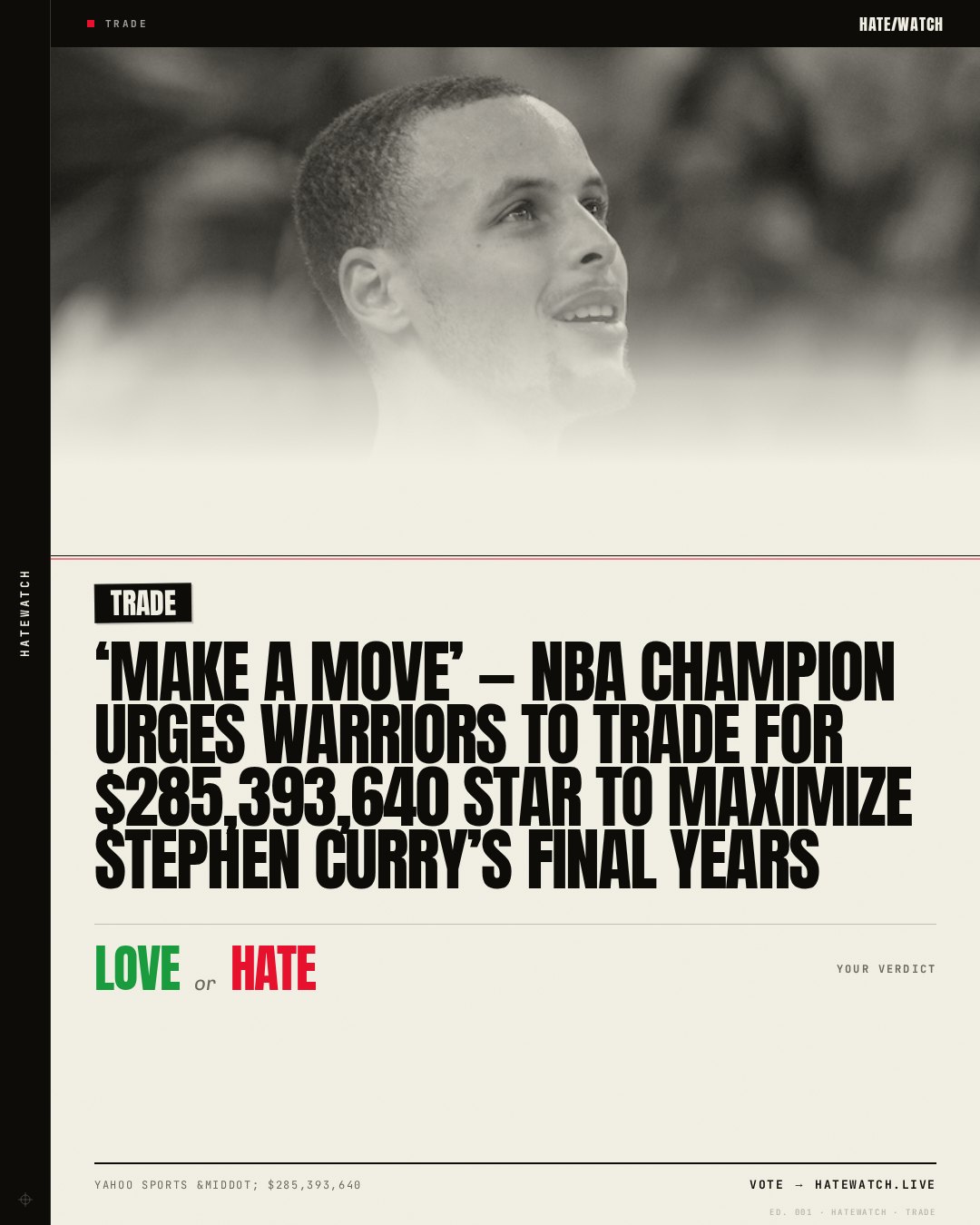 ‘MAKE A MOVE’ — NBA Champion Urges Warriors to Trade for $285,393,640 Star to Maximize Stephen Curry’s Final Years