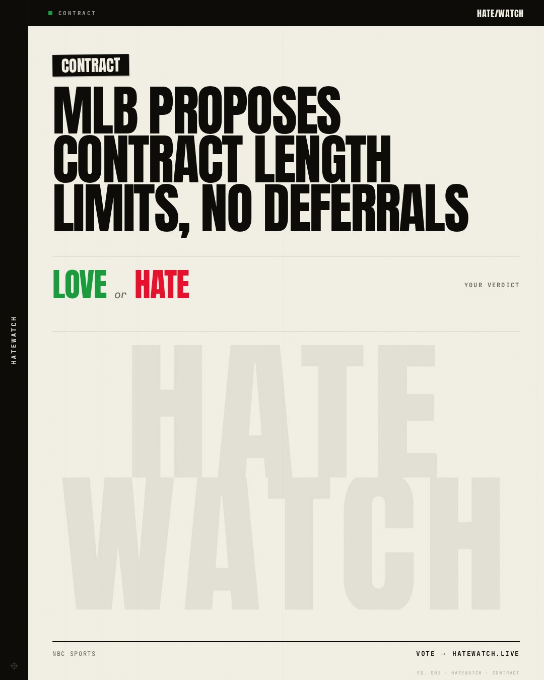 MLB proposes contract length limits, no deferrals