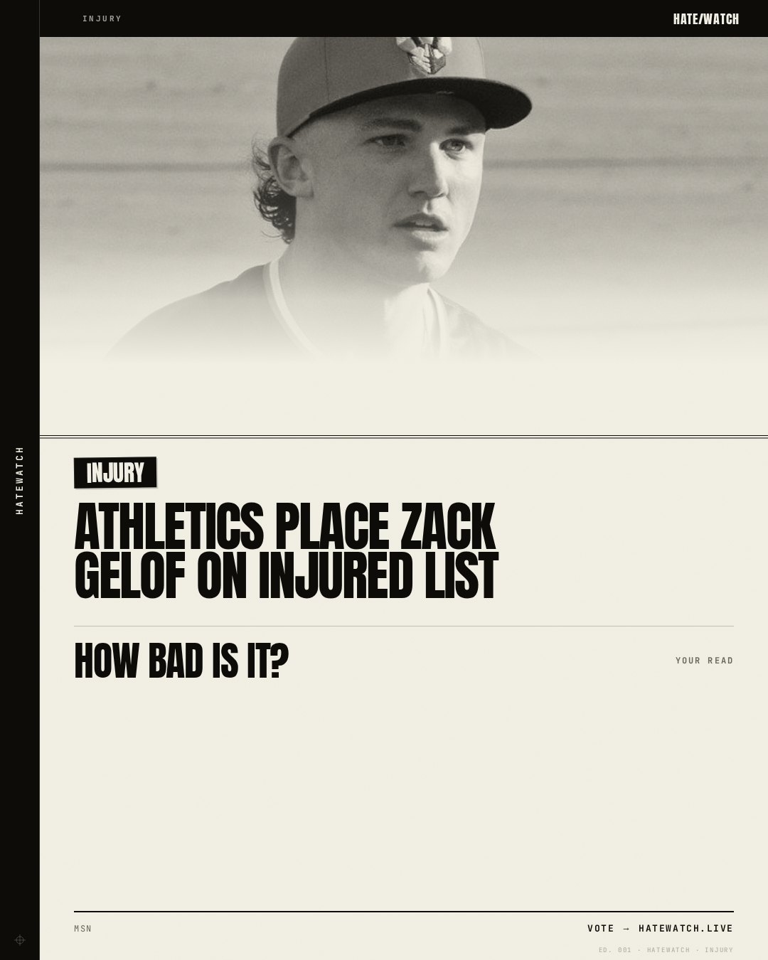Athletics place Zack Gelof on injured list