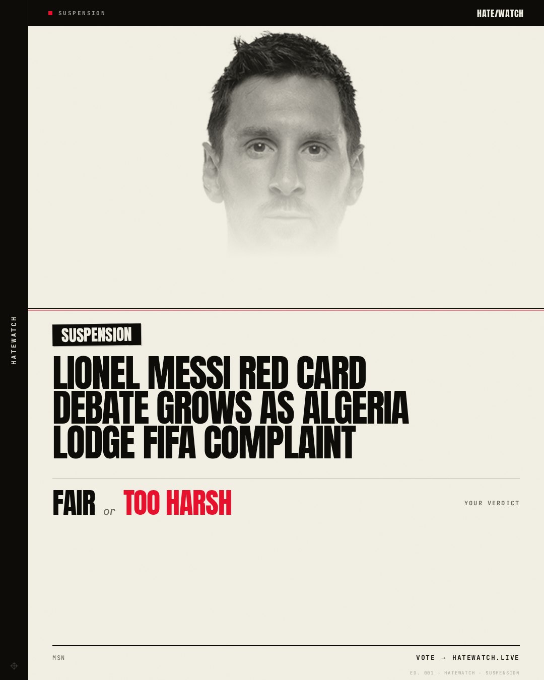 Lionel Messi red card debate grows as Algeria lodge FIFA complaint