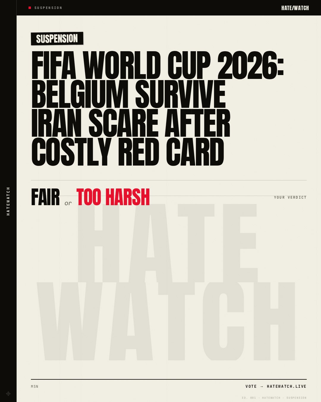 FIFA World Cup 2026: Belgium survive Iran scare after costly red card