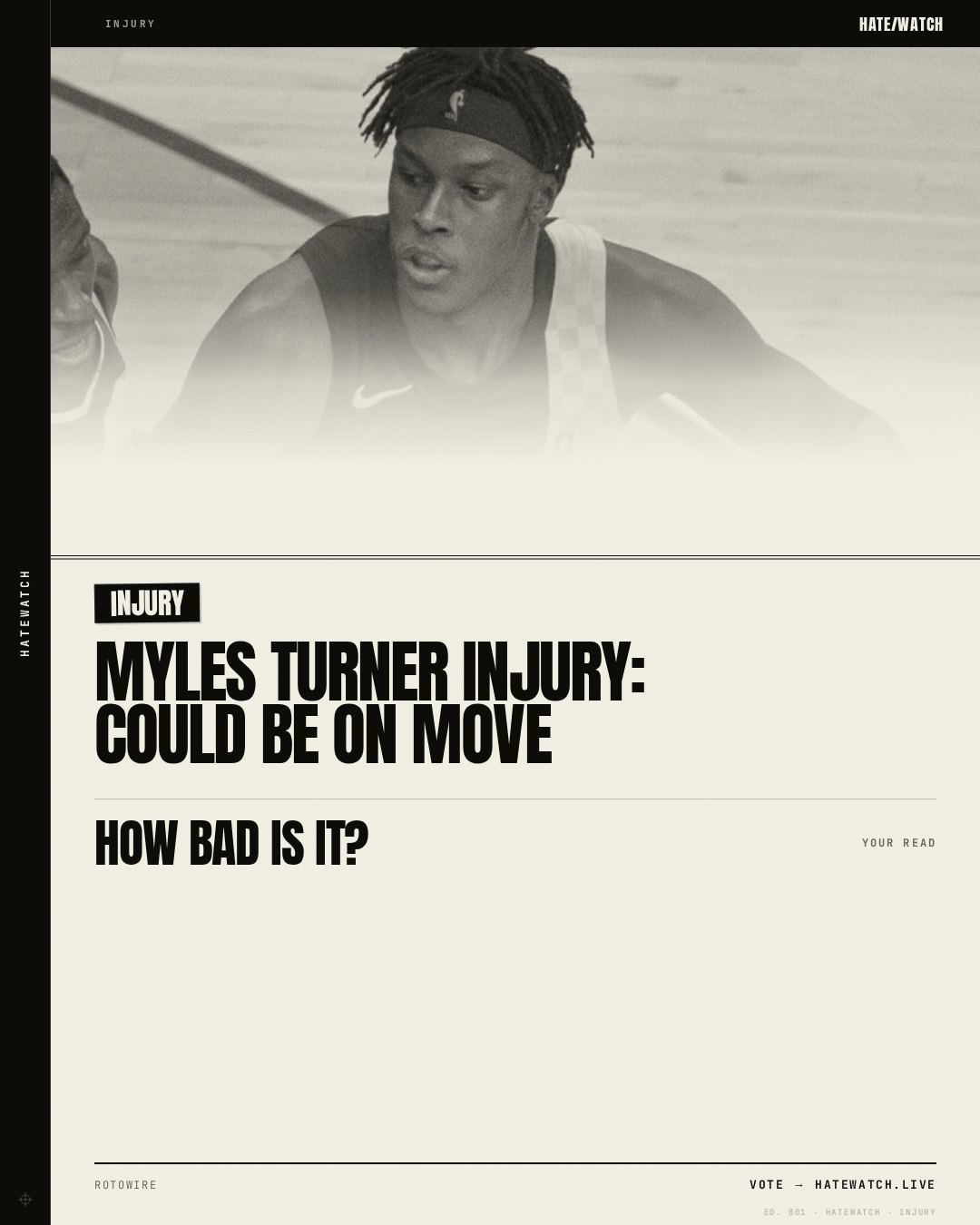 Myles Turner Injury: Could be on move