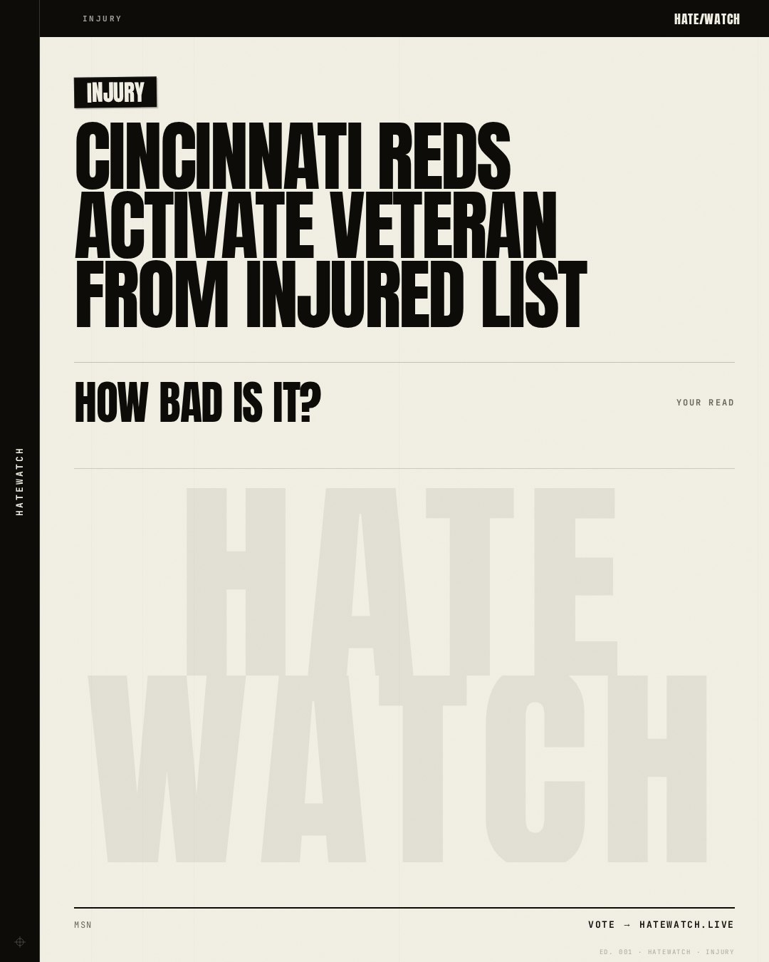 Cincinnati Reds activate veteran from injured list