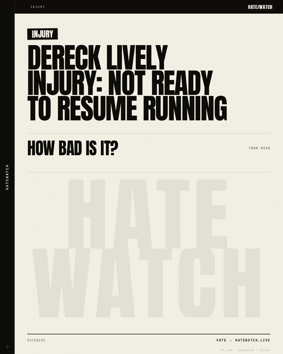 Dereck Lively Injury: Not ready to resume running