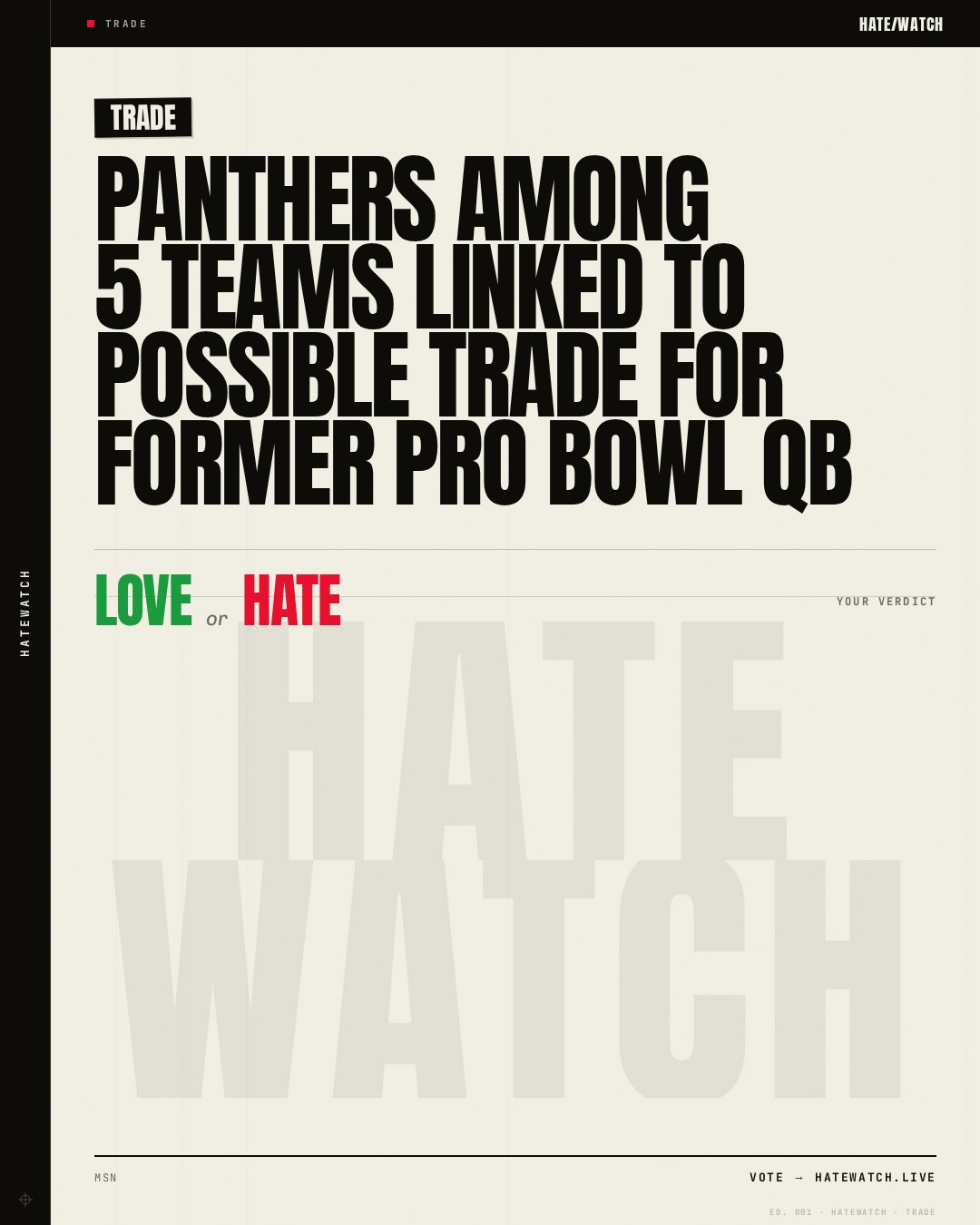 Panthers among 5 teams linked to possible trade for former Pro Bowl QB