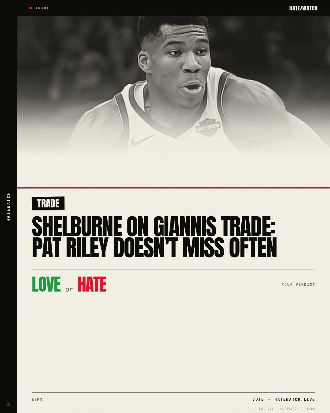 Shelburne on Giannis trade: Pat Riley doesn't miss often