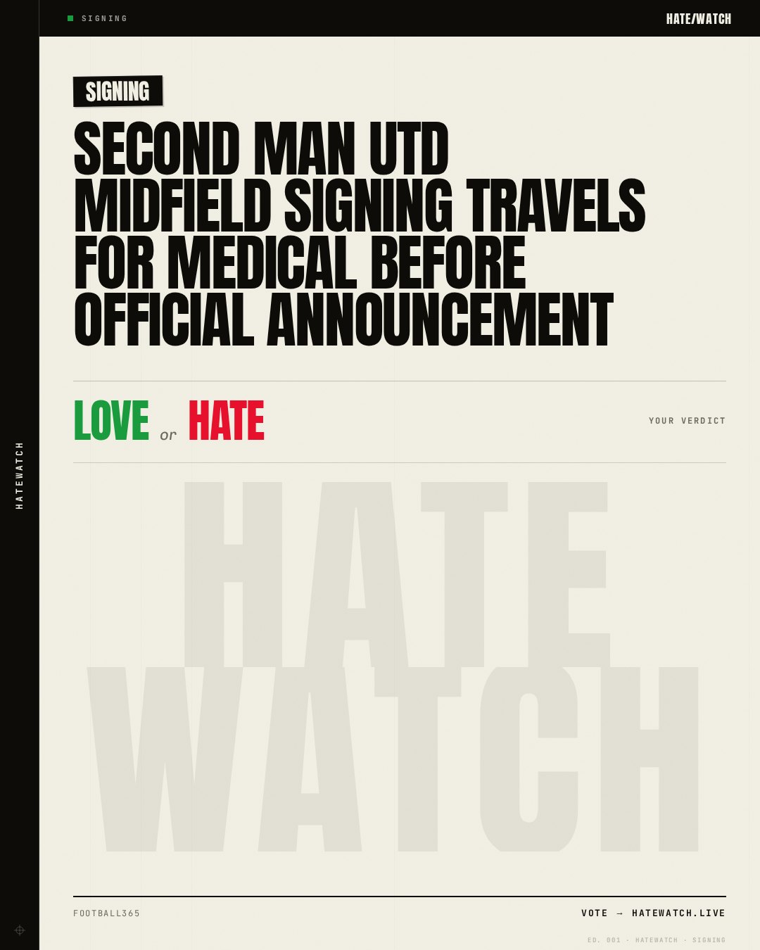 Second Man Utd midfield signing travels for medical before official announcement