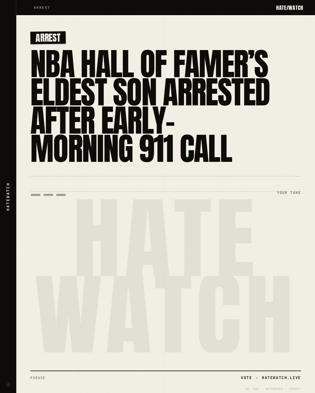 NBA Hall of Famer’s Eldest Son Arrested After Early-Morning 911 Call