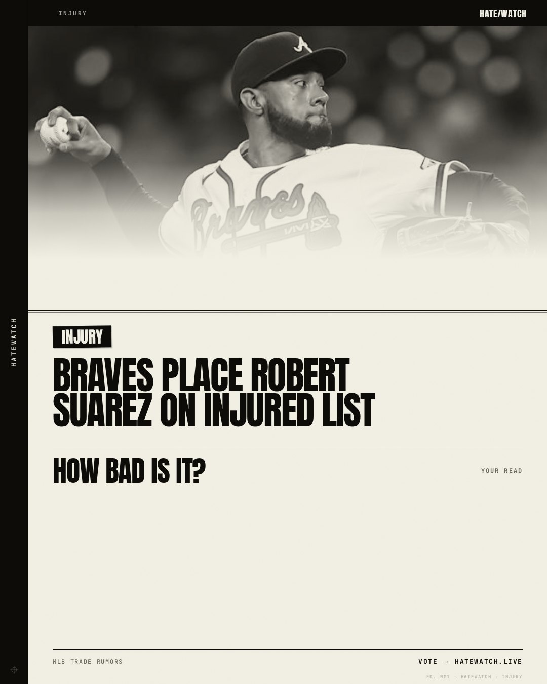 Braves Place Robert Suarez On Injured List
