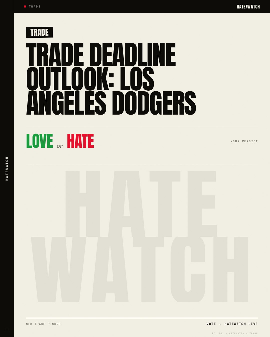 Trade Deadline Outlook: Los Angeles Dodgers
