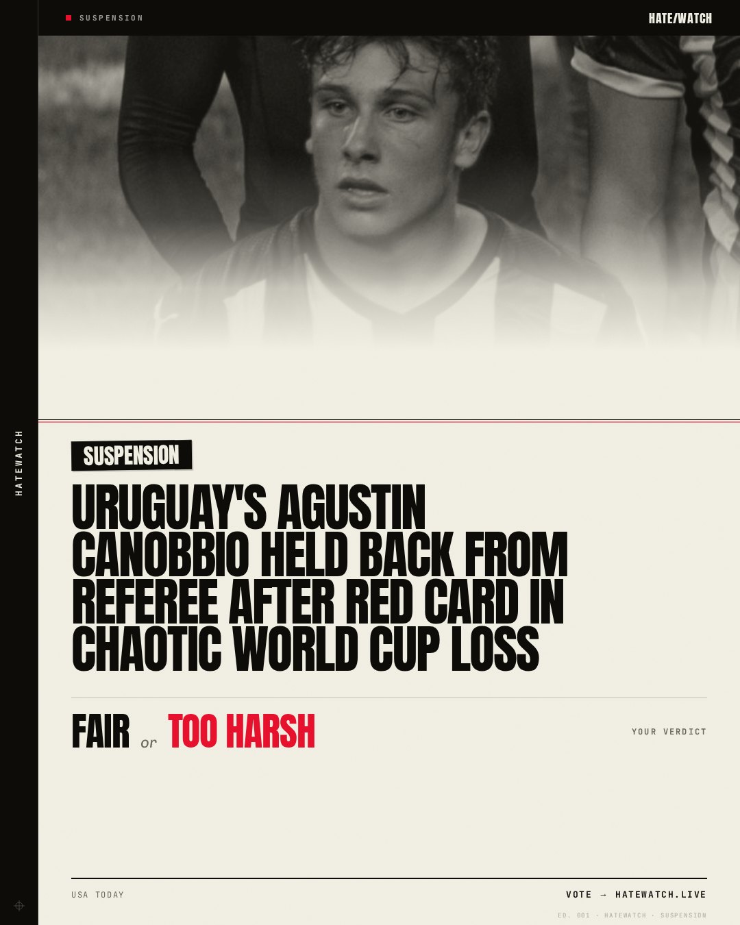 Uruguay's Agustín Canobbio held back from referee after red card in chaotic World Cup loss