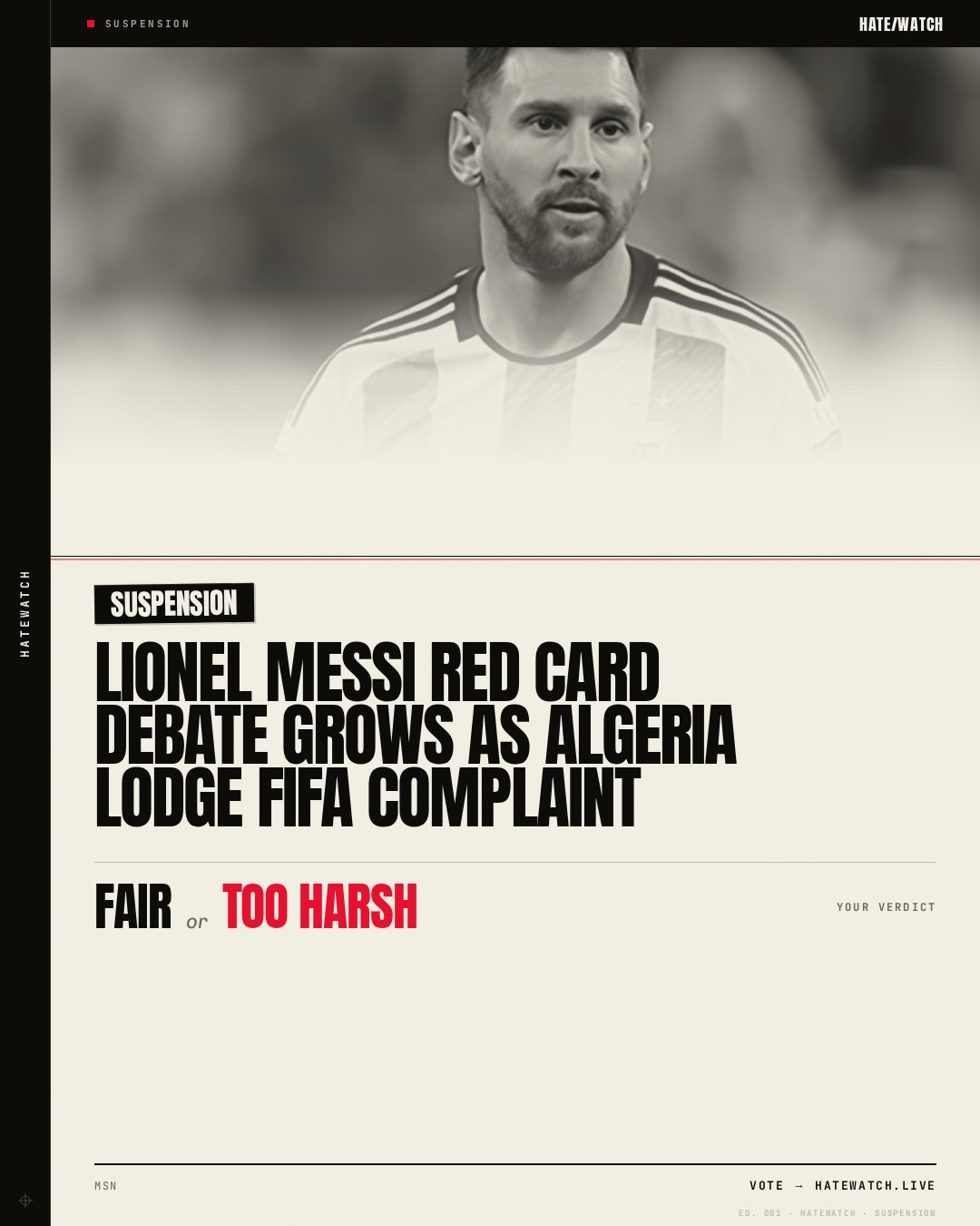 Lionel Messi red card debate grows as Algeria lodge FIFA complaint