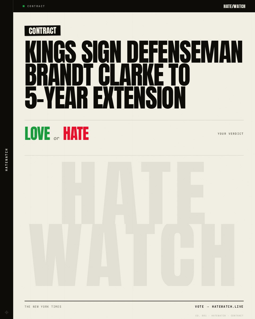 Kings sign defenseman Brandt Clarke to 5-year extension