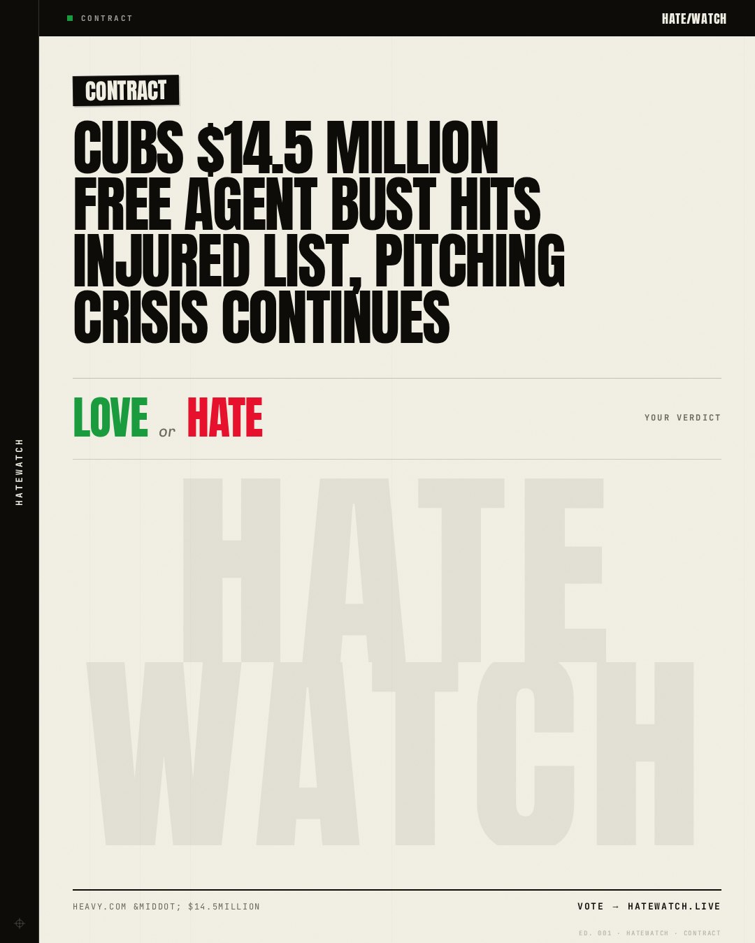 Cubs $14.5 Million Free Agent Bust Hits Injured List, Pitching Crisis Continues