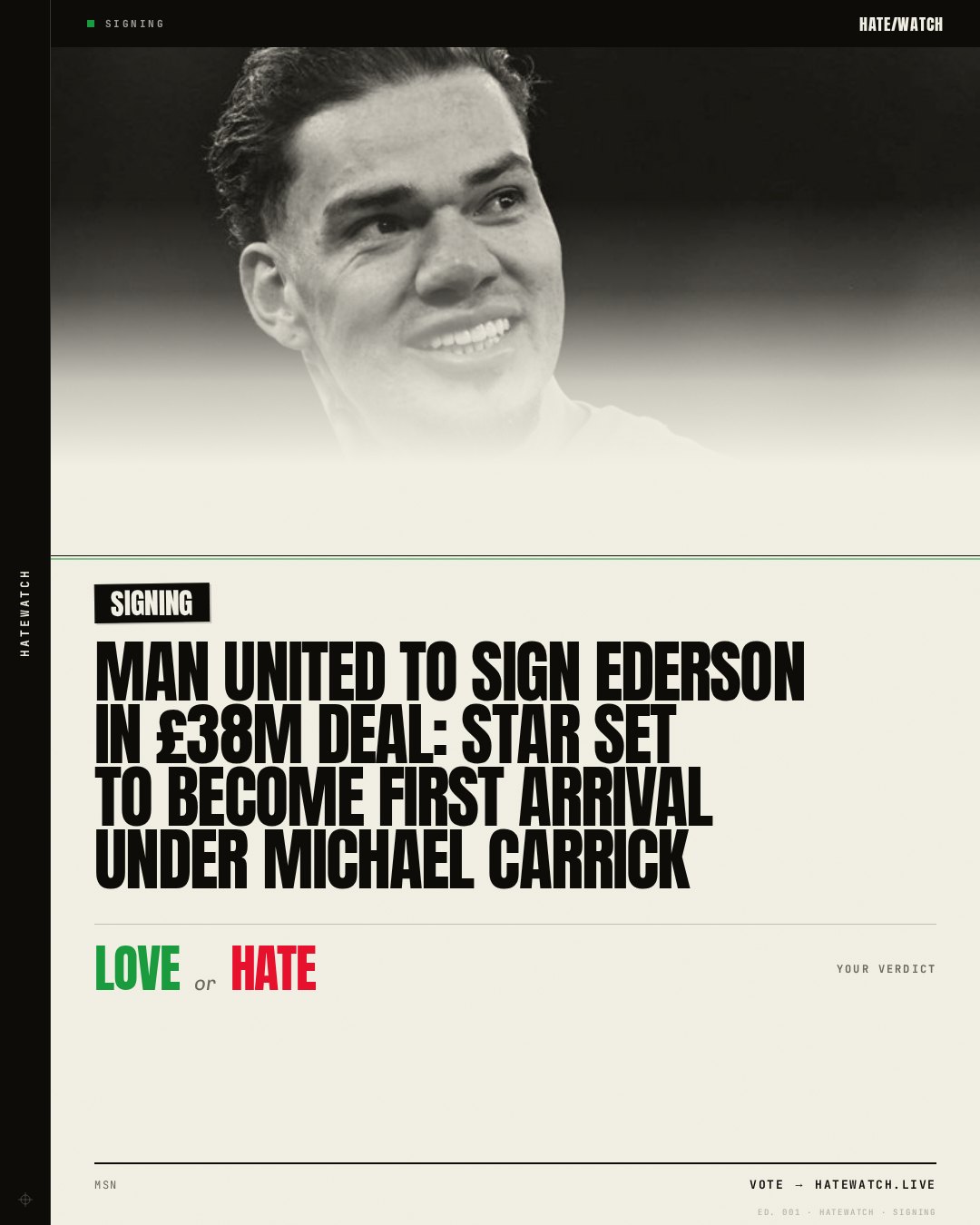 Man United to sign Ederson in £38m deal: Star set to become first arrival under Michael Carrick