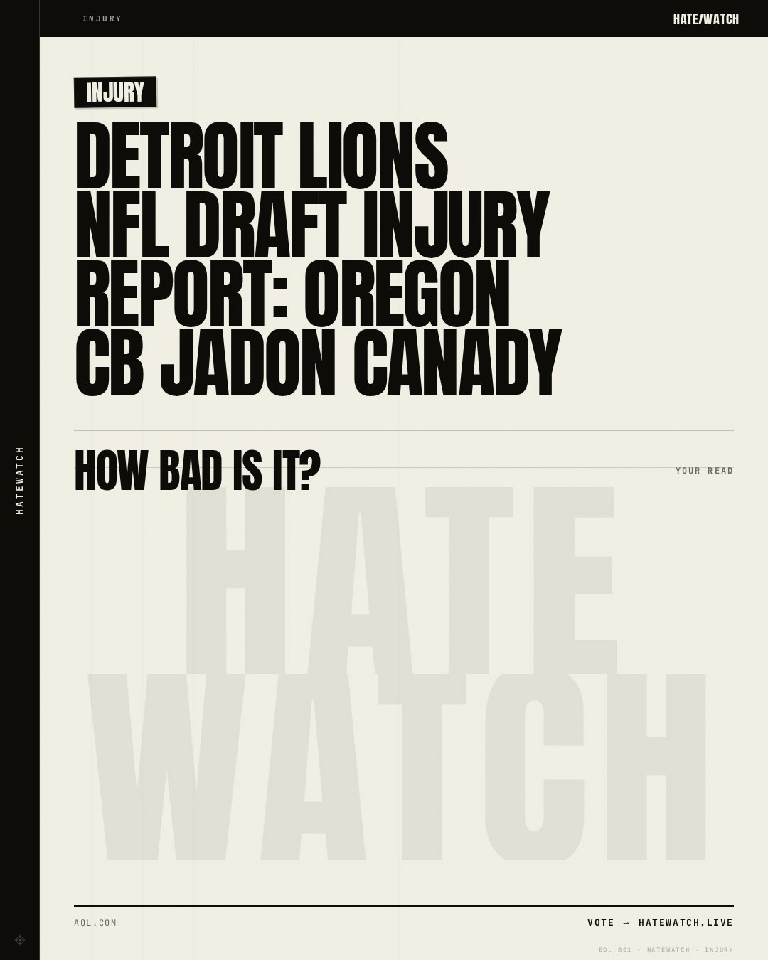 Detroit Lions NFL Draft Injury Report: Oregon CB Jadon Canady