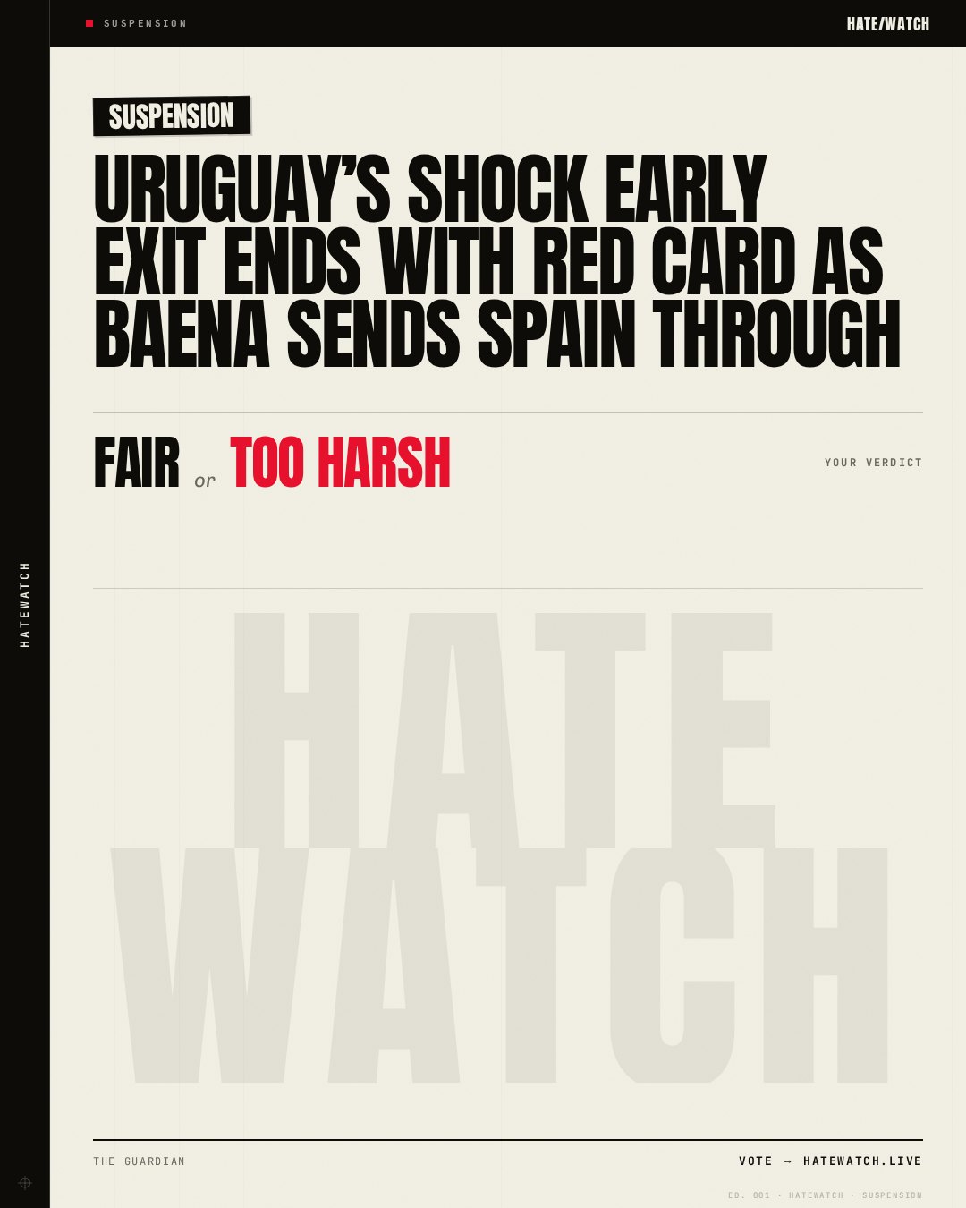 Uruguay’s shock early exit ends with red card as Baena sends Spain through