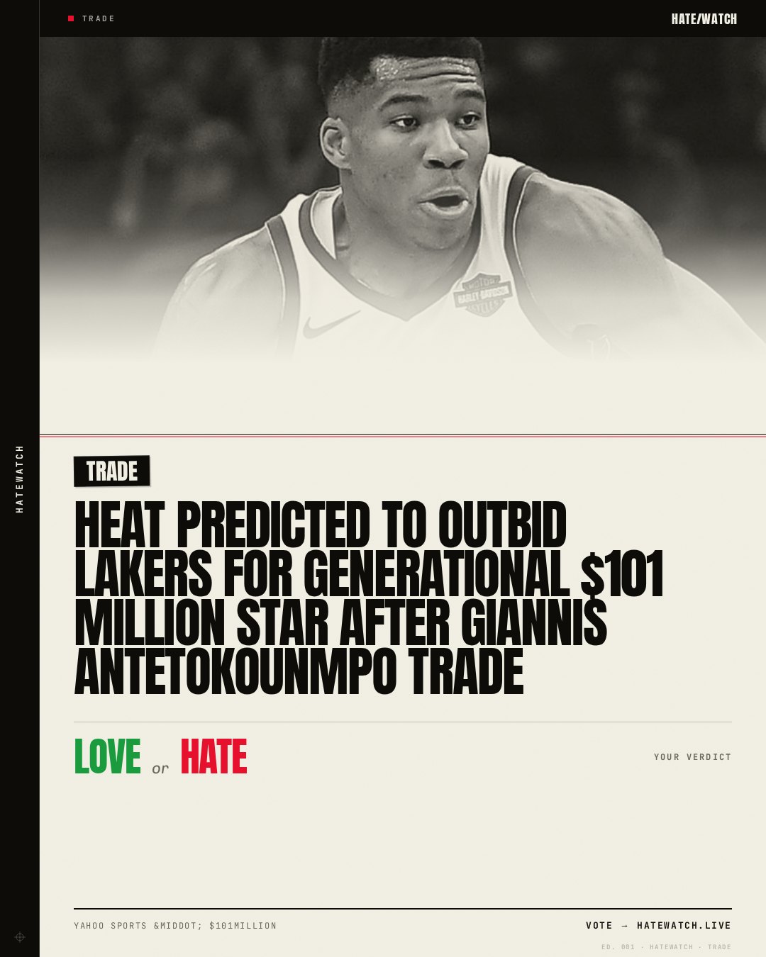 Heat predicted to outbid Lakers for generational $101 million star after Giannis Antetokounmpo trade