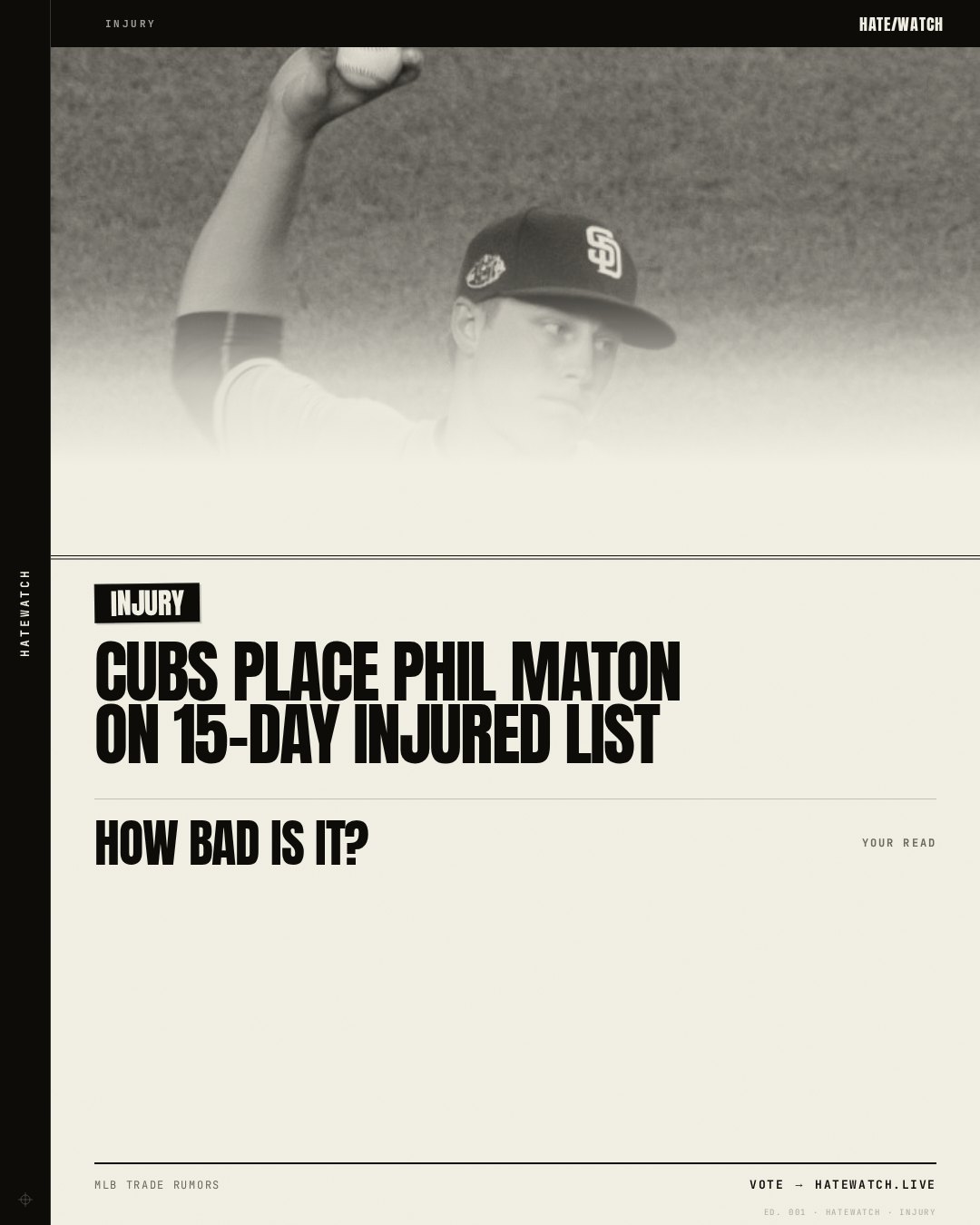 Cubs Place Phil Maton On 15-Day Injured List