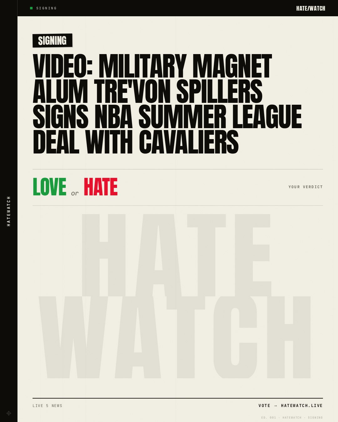 VIDEO: Military Magnet alum Tre'Von Spillers signs NBA Summer League Deal with Cavaliers
