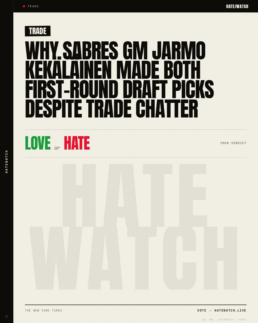 Why Sabres GM Jarmo Kekäläinen made both first-round draft picks despite trade chatter