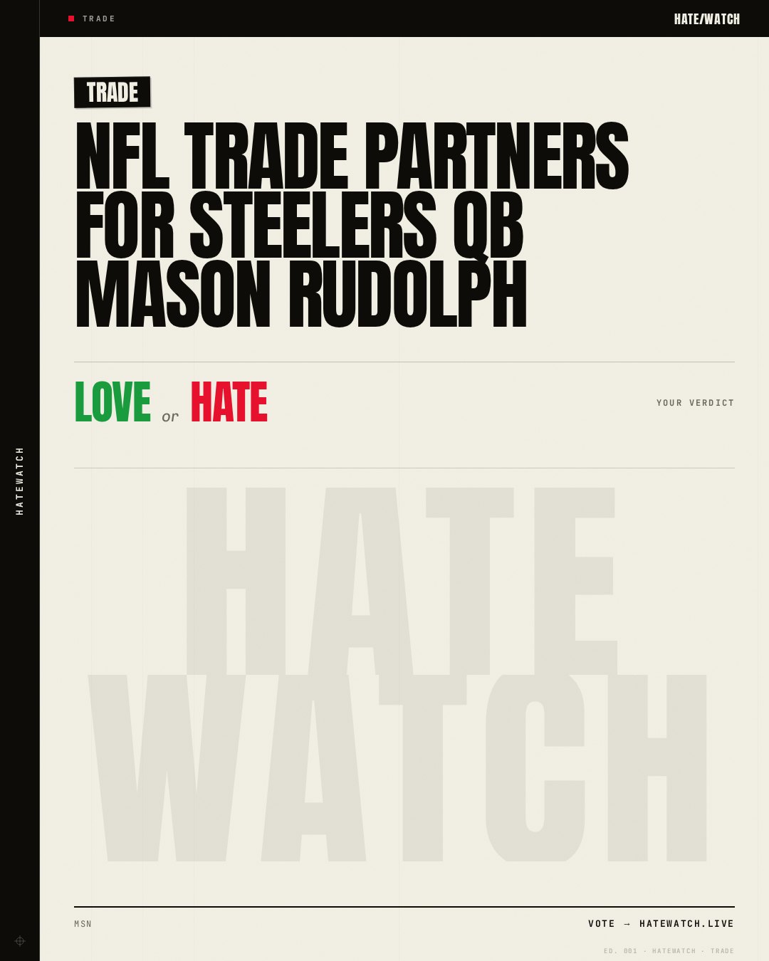 NFL trade partners for Steelers QB Mason Rudolph