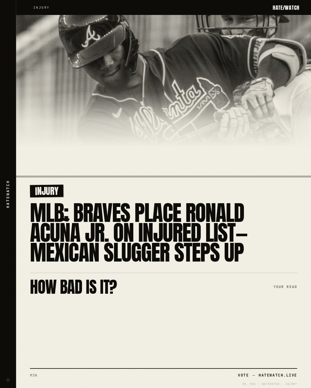 MLB: Braves place Ronald Acuña Jr. on injured list—Mexican slugger steps up