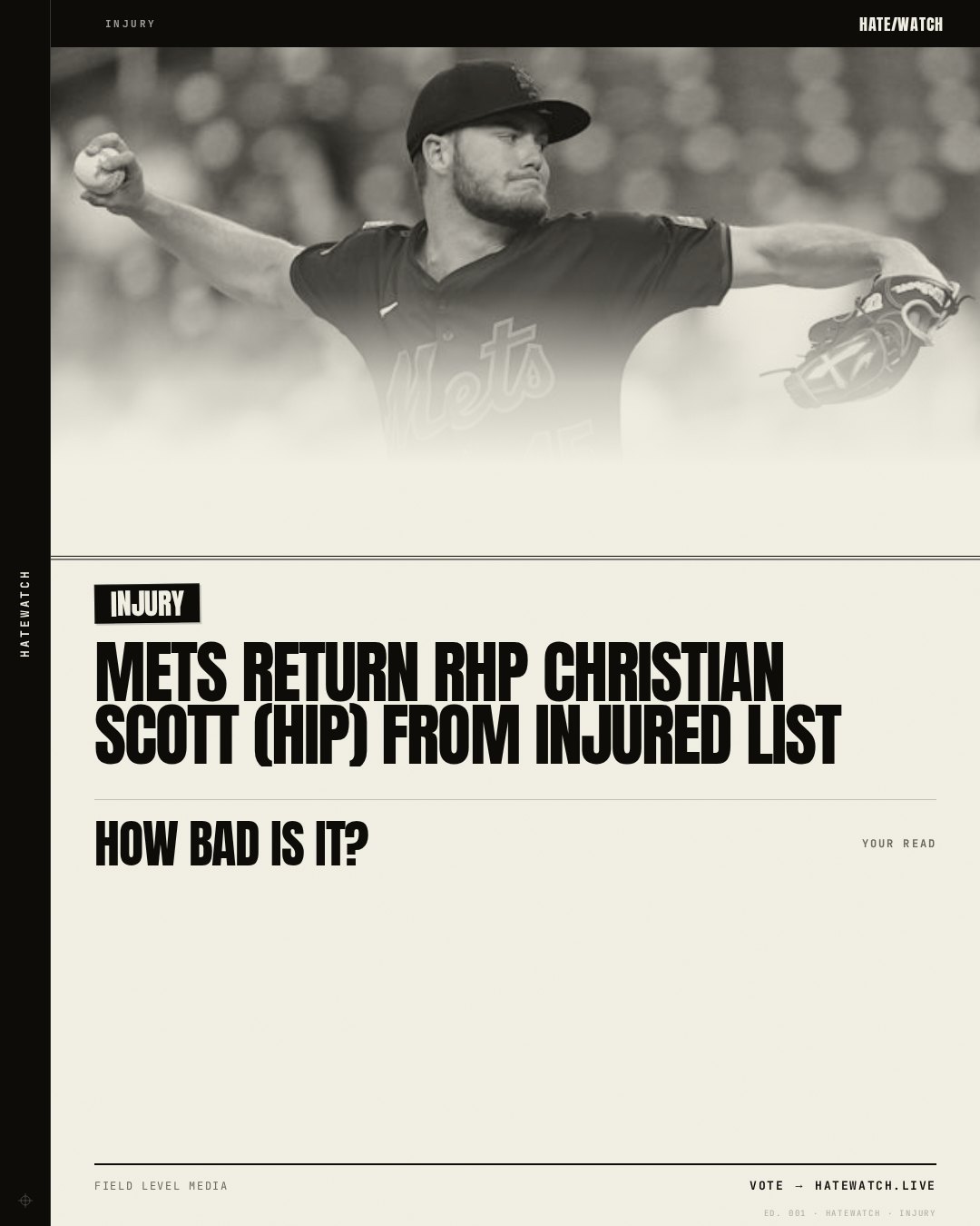 Mets return RHP Christian Scott (hip) from injured list