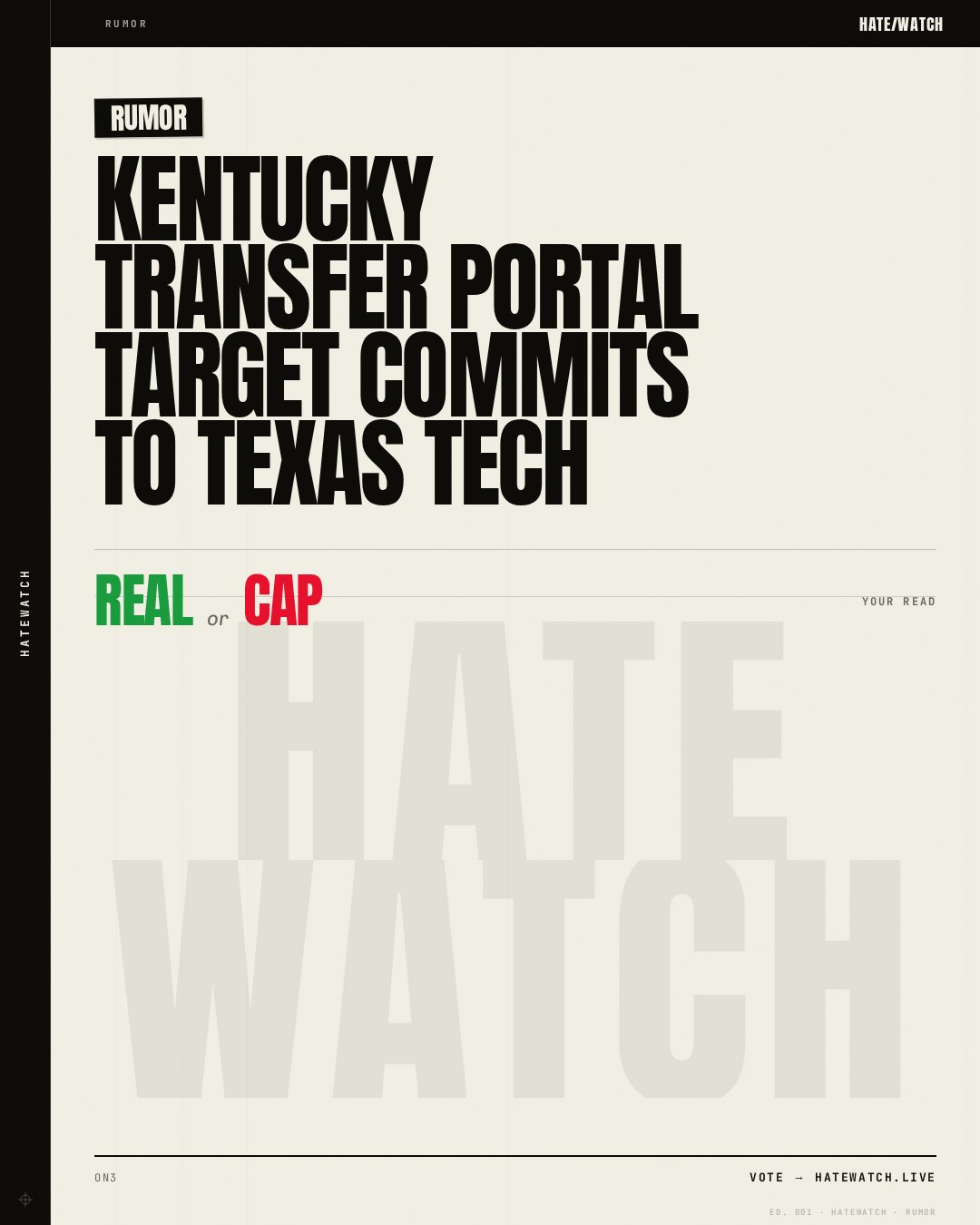 Kentucky Transfer Portal Target Commits to Texas Tech