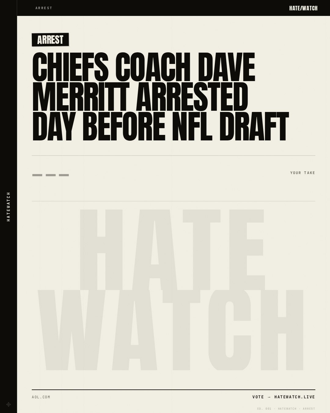 Chiefs coach Dave Merritt arrested day before NFL draft