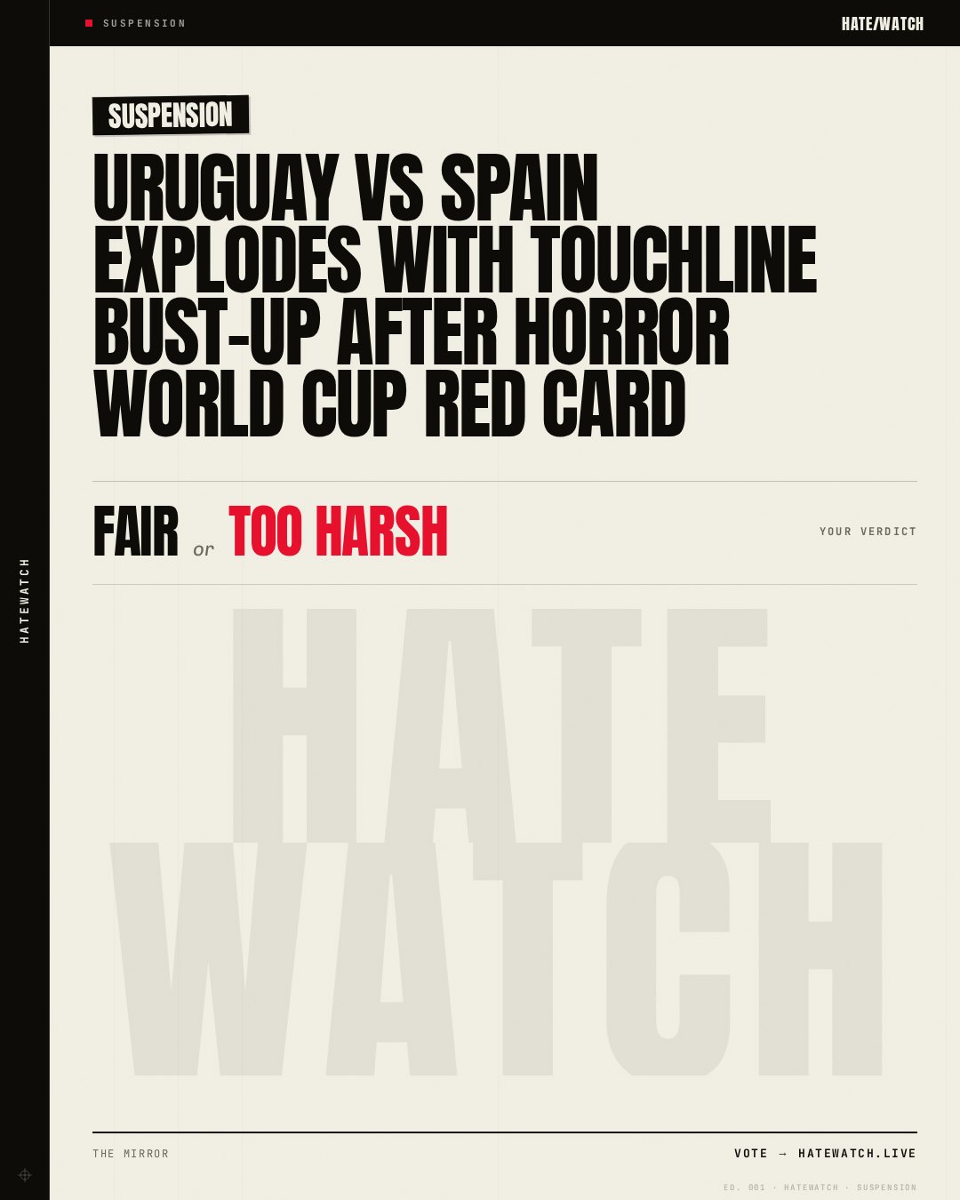 Uruguay vs Spain explodes with touchline bust-up after horror World Cup red card