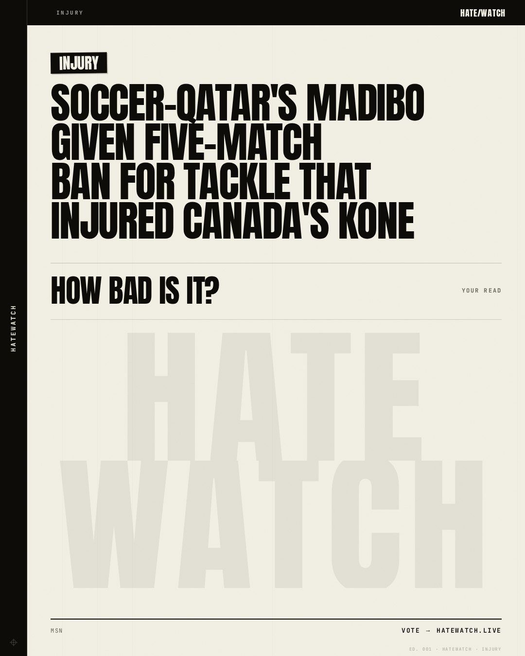 Soccer-Qatar's Madibo given five-match ban for tackle that injured Canada's Kone
