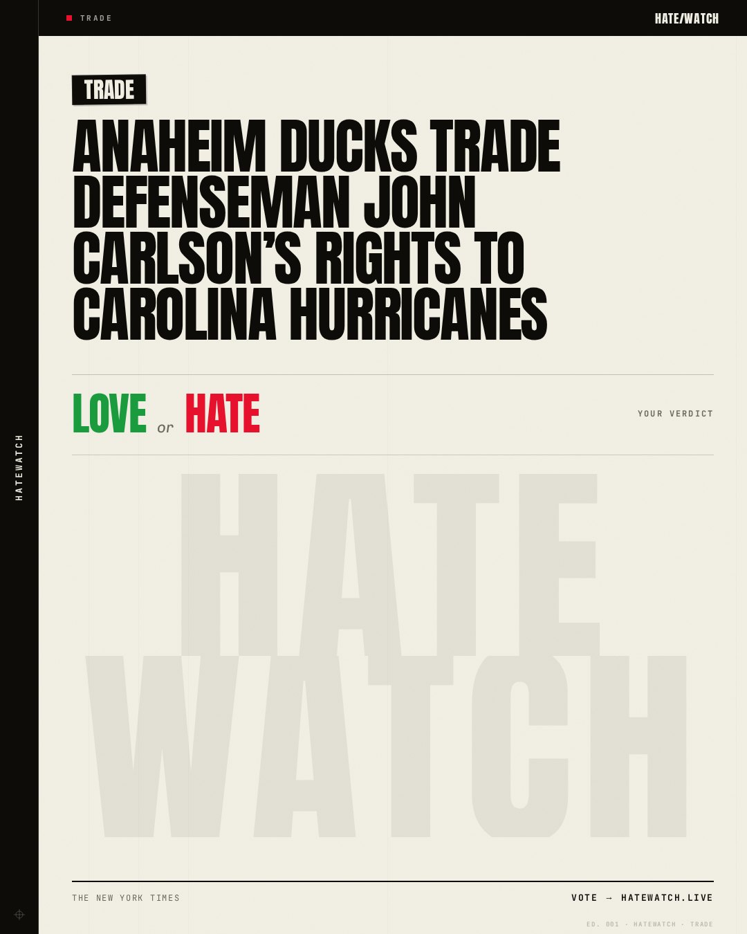 Anaheim Ducks trade defenseman John Carlson’s rights to Carolina Hurricanes