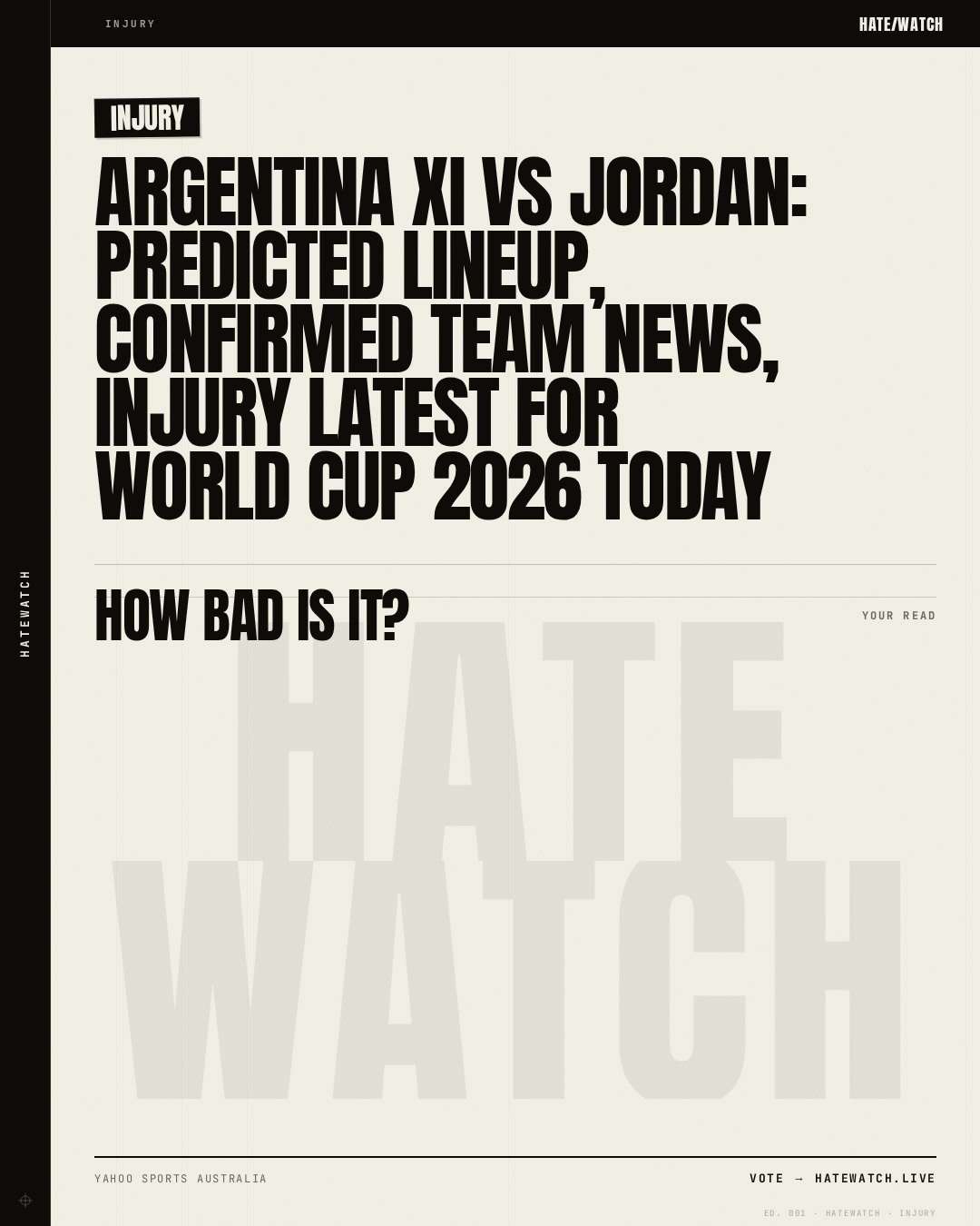 Argentina XI vs Jordan: Predicted lineup, confirmed team news, injury latest for World Cup 2026 today