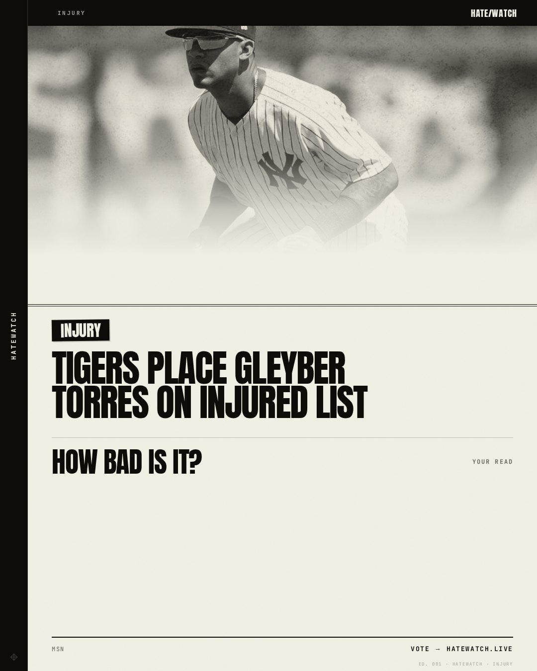 Tigers place Gleyber Torres on injured list