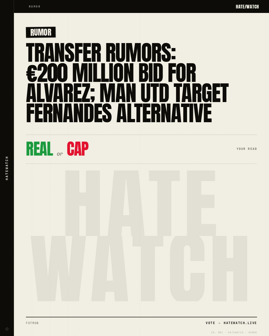 Transfer Rumors: €200 Million Bid for Alvarez; Man Utd Target Fernandes Alternative