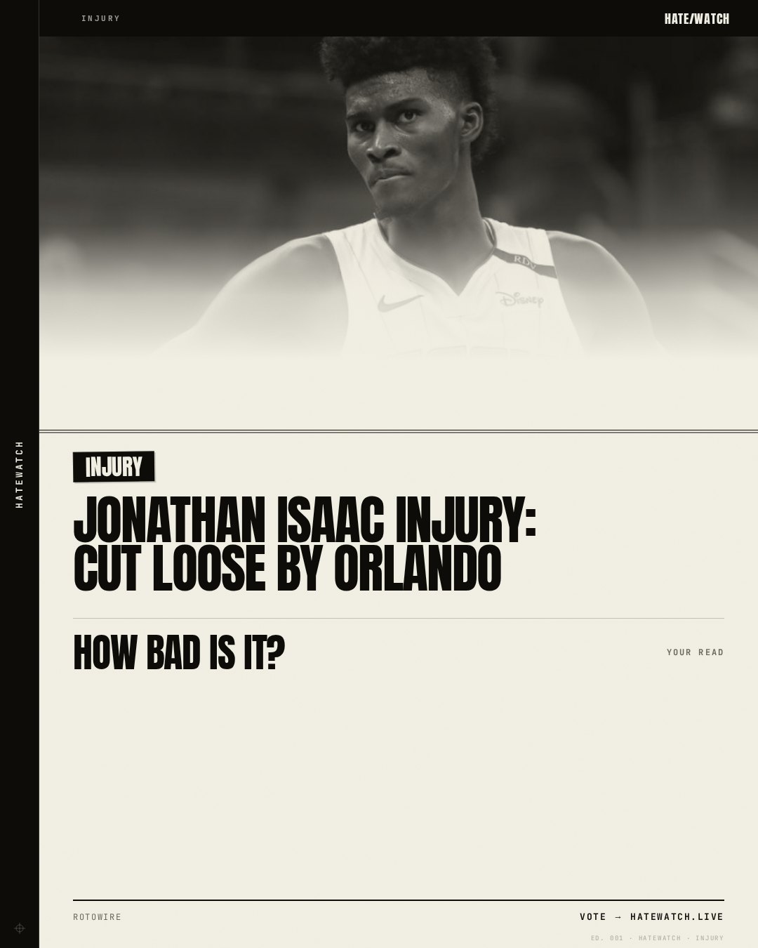 Jonathan Isaac Injury: Cut loose by Orlando