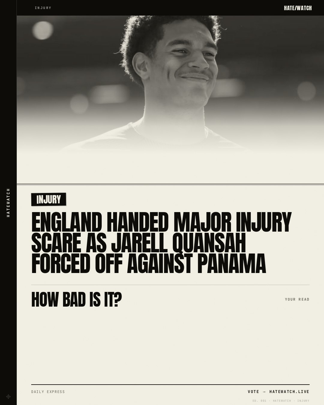 England handed major injury scare as Jarell Quansah forced off against Panama