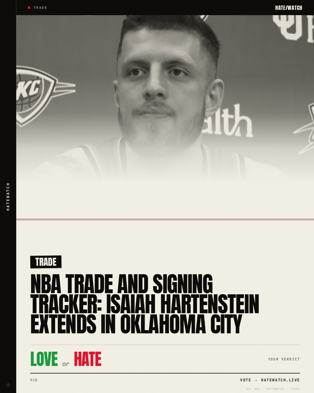 NBA trade and signing tracker: Isaiah Hartenstein extends in Oklahoma City