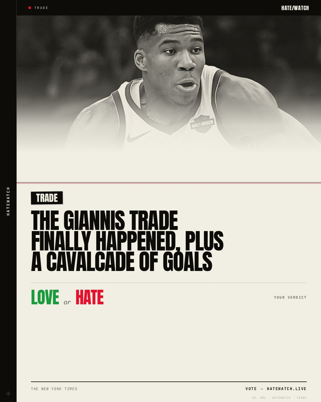 The Giannis trade finally happened, plus a cavalcade of goals