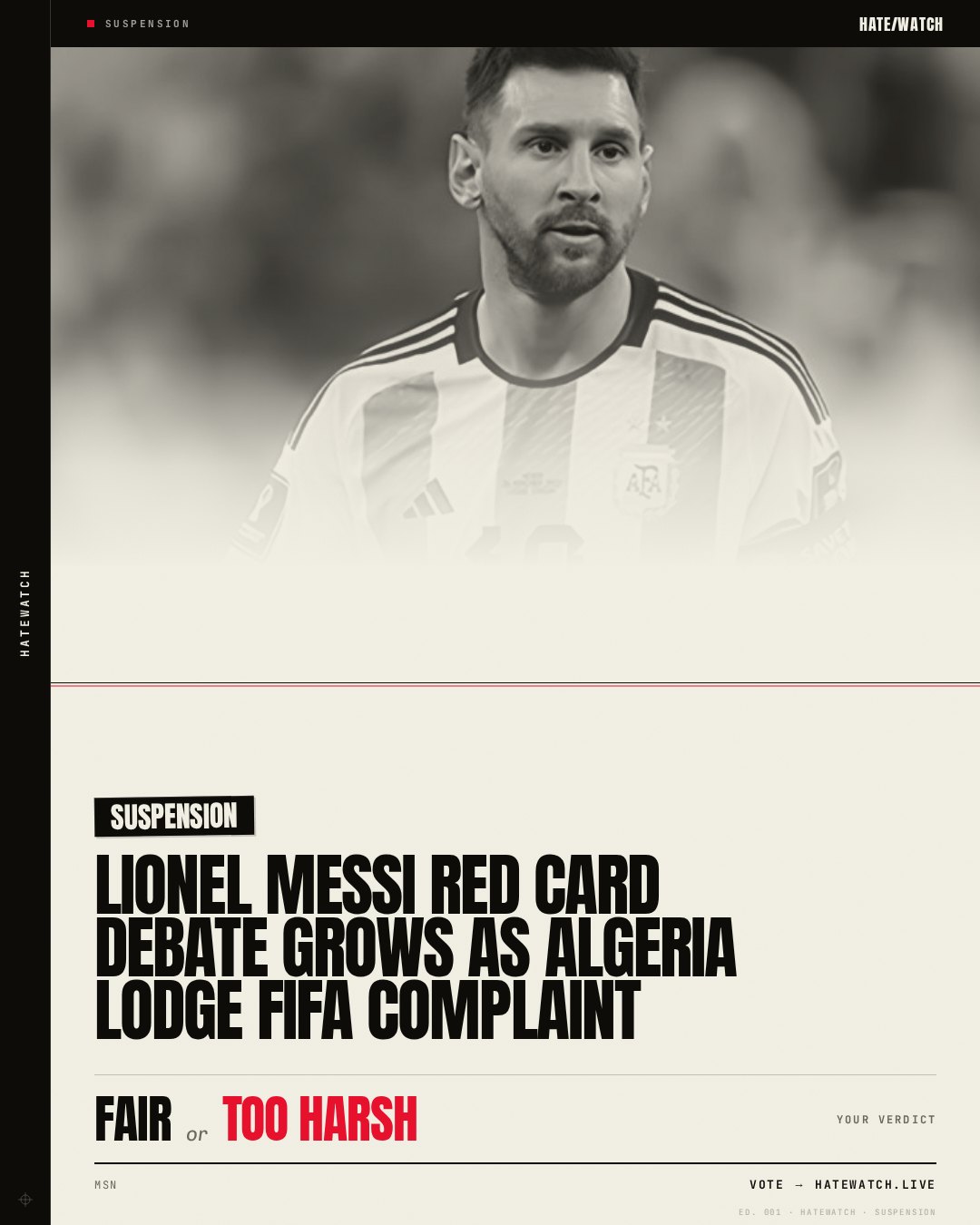 Lionel Messi red card debate grows as Algeria lodge FIFA complaint